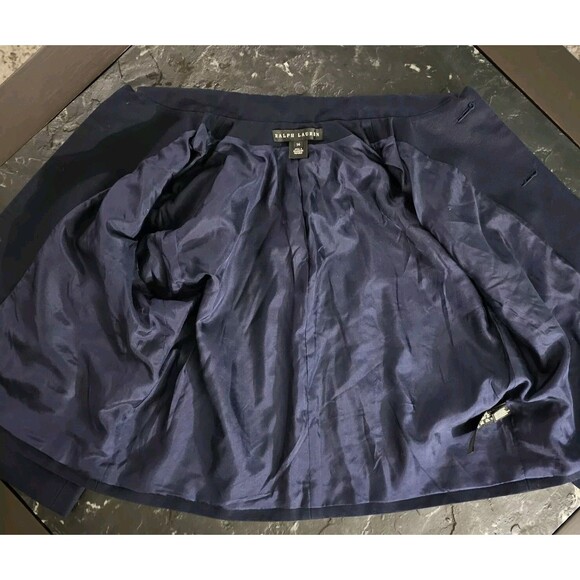 RALPH LAUREN BLACK LABEL Navy 3/4 Sleeve Crop Jacket Pea Coat Womens 14 purple - Picture 4 of 7